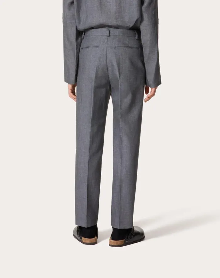 Valentino Pants And Shorts Man Linen Pants For Man In Light Grey Light Grey Valentino Pants And Shorts Man Linen Pants For Man In Light Grey Light Grey