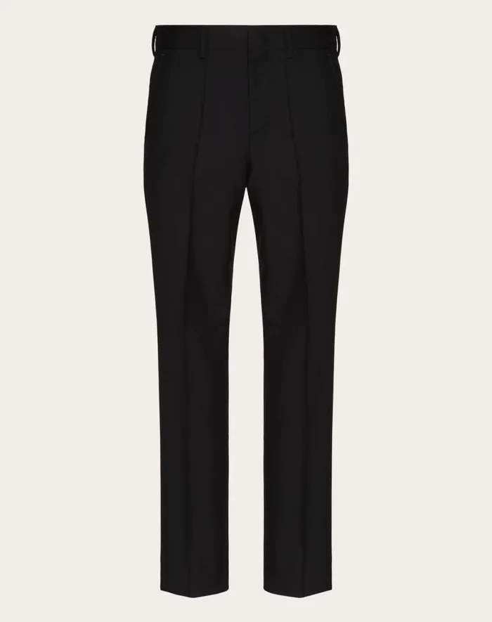 Valentino Pants And Shorts Man Mohair Wool Pants For Man In Dark Blue Dark Blue Valentino Pants And Shorts Man Mohair Wool Pants For Man In Dark Blue Dark Blue