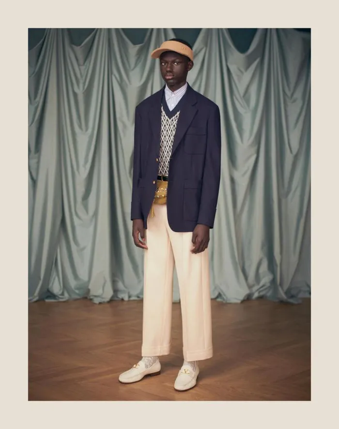 Valentino Pants And Shorts Man Wool Gabardine Pants With Turnups For Man In Butter Butter Valentino Pants And Shorts Man Wool Gabardine Pants With Turnups For Man In Butter Butter