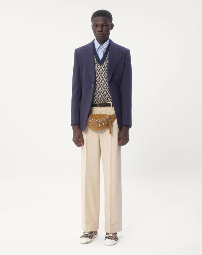 Valentino Pants And Shorts Man Wool Gabardine Pants With Turnups For Man In Butter Butter Valentino Pants And Shorts Man Wool Gabardine Pants With Turnups For Man In Butter Butter