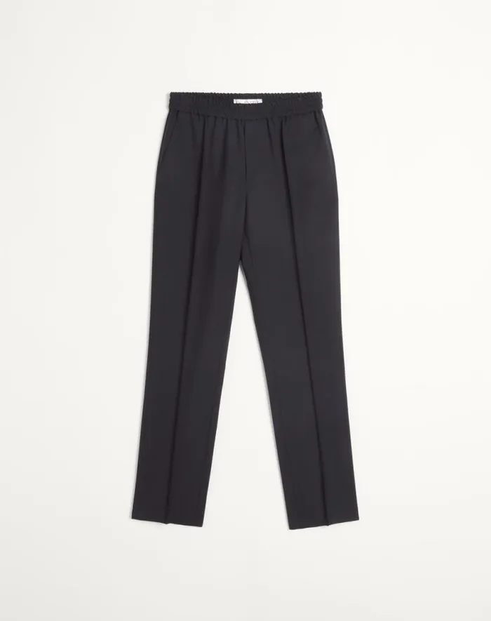 Valentino Pants And Shorts Man Wool Pants For Man In Black Black