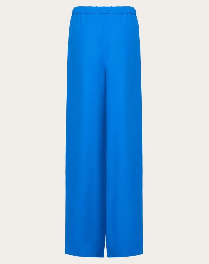Valentino Pants And Shorts Woman Cady Couture Trousers For Woman In Blue Blue Valentino Pants And Shorts Woman Cady Couture Trousers For Woman In Blue Blue