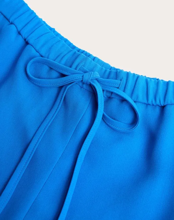 Valentino Pants And Shorts Woman Cady Couture Trousers For Woman In Blue Blue Valentino Pants And Shorts Woman Cady Couture Trousers For Woman In Blue Blue