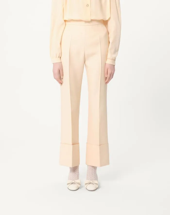 Valentino Pants And Shorts Woman Crepe Couture Pants For Woman In Ivory Ivory Valentino Pants And Shorts Woman Crepe Couture Pants For Woman In Ivory Ivory