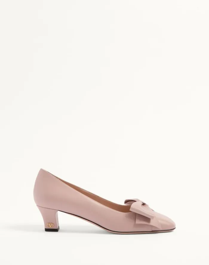 Valentino Pumps Woman Bowow Pumps In Kidskin 45mm For Woman In Ivory Ivory Valentino Pumps Woman Bowow Pumps In Kidskin 45mm For Woman In Ivory Ivory