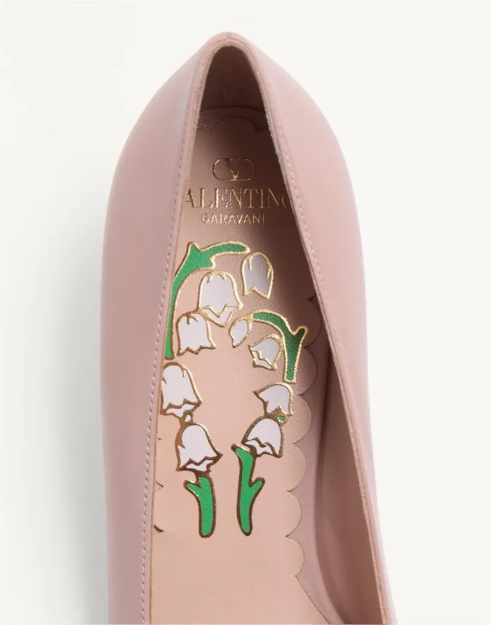 Valentino Pumps Woman Bowow Pumps In Kidskin 45mm For Woman In Ivory Ivory Valentino Pumps Woman Bowow Pumps In Kidskin 45mm For Woman In Ivory Ivory