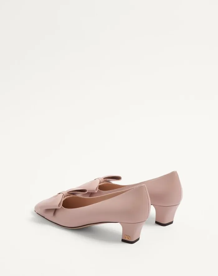 Valentino Pumps Woman Bowow Pumps In Kidskin 45mm For Woman In Ivory Ivory Valentino Pumps Woman Bowow Pumps In Kidskin 45mm For Woman In Ivory Ivory
