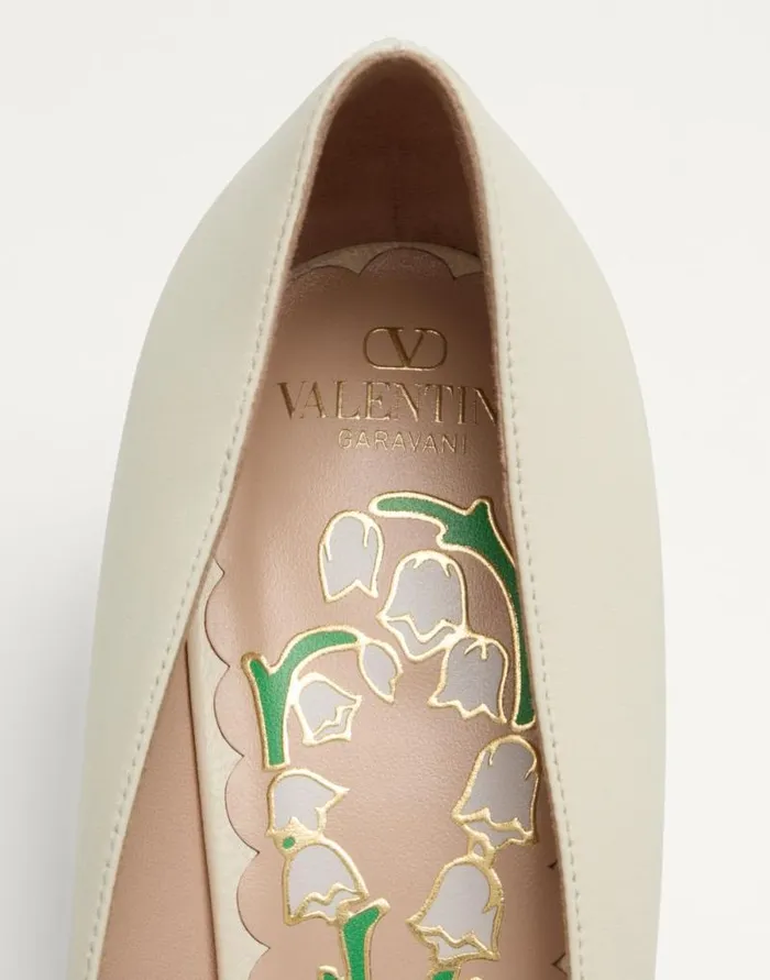 Valentino Pumps Woman Bowow Pumps In Kidskin 45mm For Woman In Ivory Ivory Valentino Pumps Woman Bowow Pumps In Kidskin 45mm For Woman In Ivory Ivory