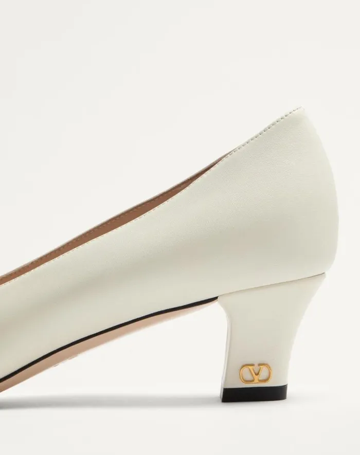 Valentino Pumps Woman Bowow Pumps In Kidskin 45mm For Woman In Ivory Ivory Valentino Pumps Woman Bowow Pumps In Kidskin 45mm For Woman In Ivory Ivory