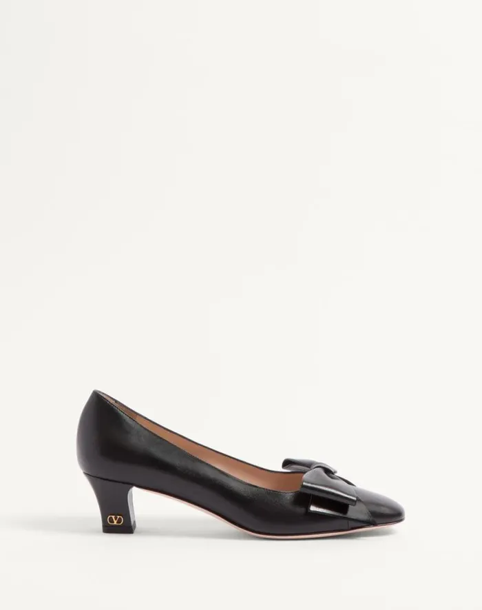 Valentino Pumps Woman Bowow Pumps In Kidskin 45mm For Woman In Ivory Ivory Valentino Pumps Woman Bowow Pumps In Kidskin 45mm For Woman In Ivory Ivory