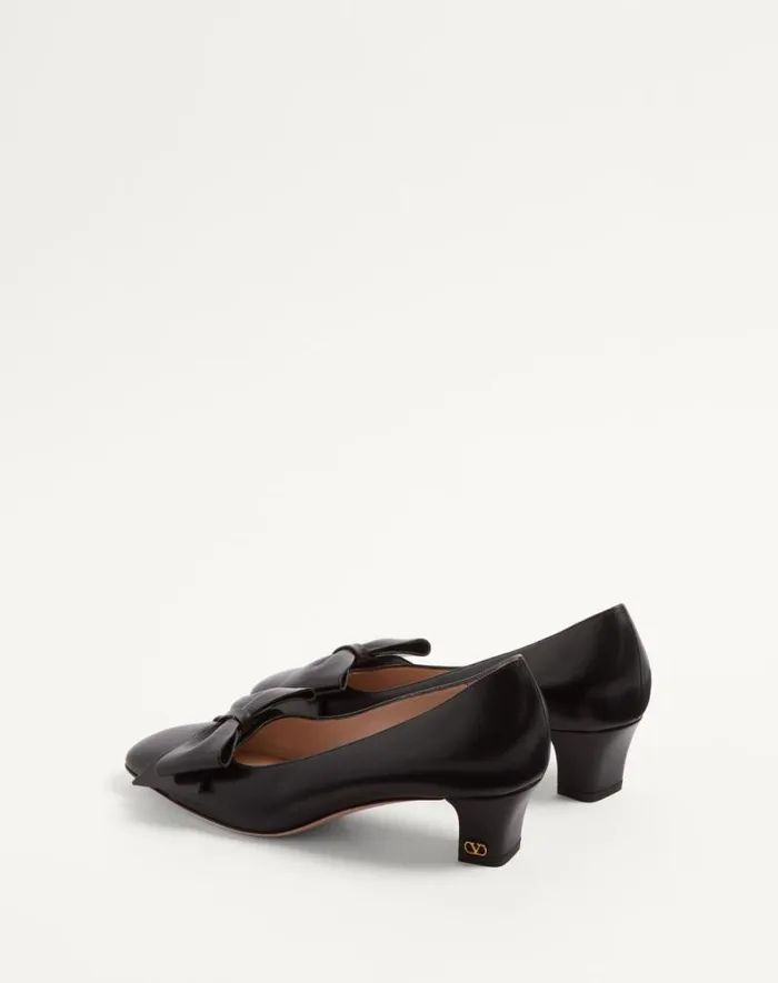 Valentino Pumps Woman Bowow Pumps In Kidskin 45mm For Woman In Ivory Ivory Valentino Pumps Woman Bowow Pumps In Kidskin 45mm For Woman In Ivory Ivory