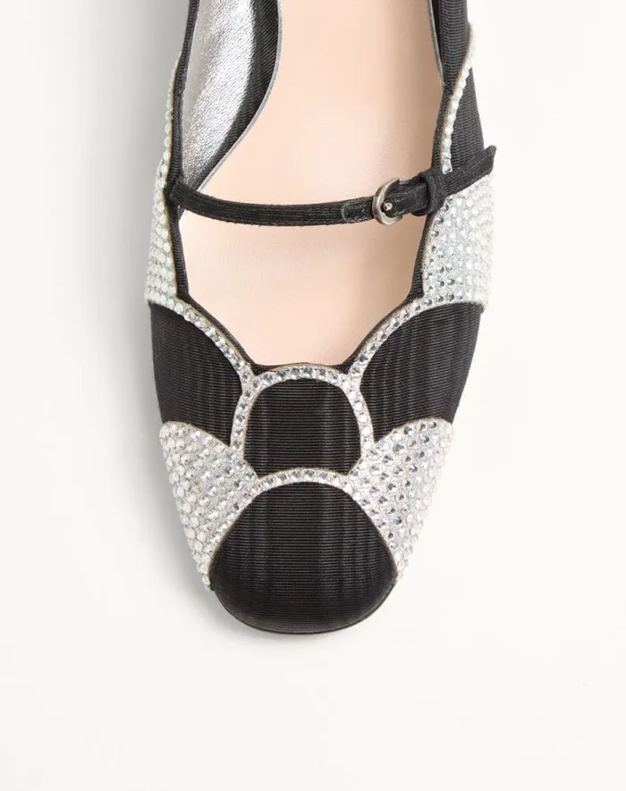 Valentino Pumps Woman Bowow Pumps In Moir Fabric With Crystals 45mm For Woman In Pinksilver Pinksilver Valentino Pumps Woman Bowow Pumps In Moir Fabric With Crystals 45mm For Woman In Pinksilver Pinksilver