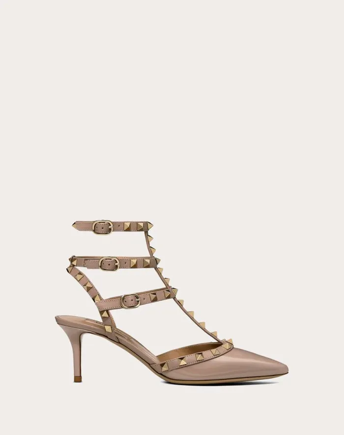 Valentino Pumps Woman Rockstud Caged Pump 65mm For Woman In Ivorypoudre Ivorypoudre