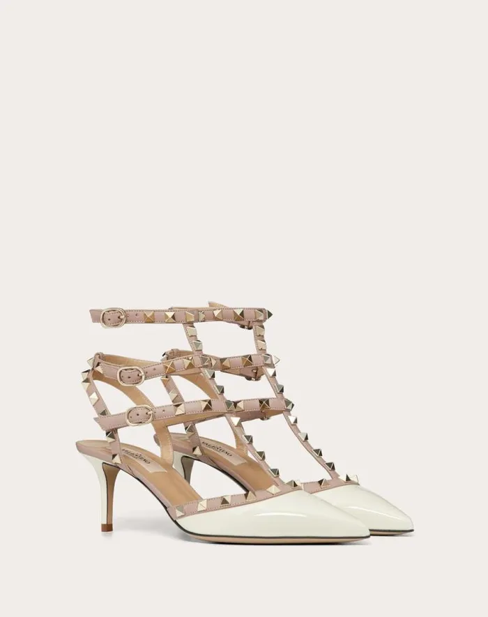 Valentino Pumps Woman Rockstud Caged Pump 65mm For Woman In Poudre Poudre