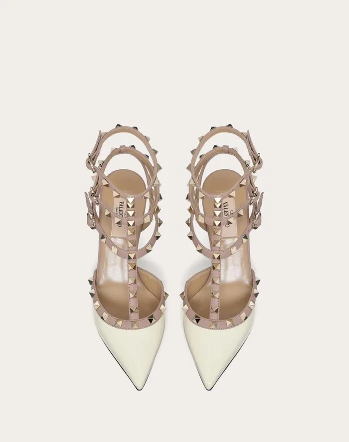 Valentino Pumps Woman Rockstud Caged Pump 65mm For Woman In Poudre Poudre