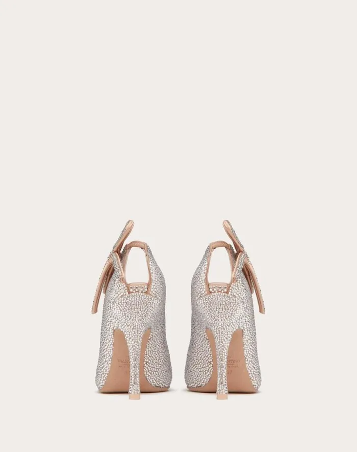 Valentino Pumps Woman Valentino Garavani Niteout Pump With Crystals 110 Mm For Woman In Crystal Crystal