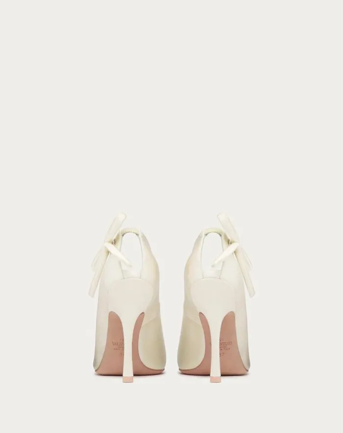 Valentino Pumps Woman Valentino Garavani Niteout Satin Pump 110 Mm For Woman In Ivory Ivory Valentino Pumps Woman Valentino Garavani Niteout Satin Pump 110 Mm For Woman In Ivory Ivory