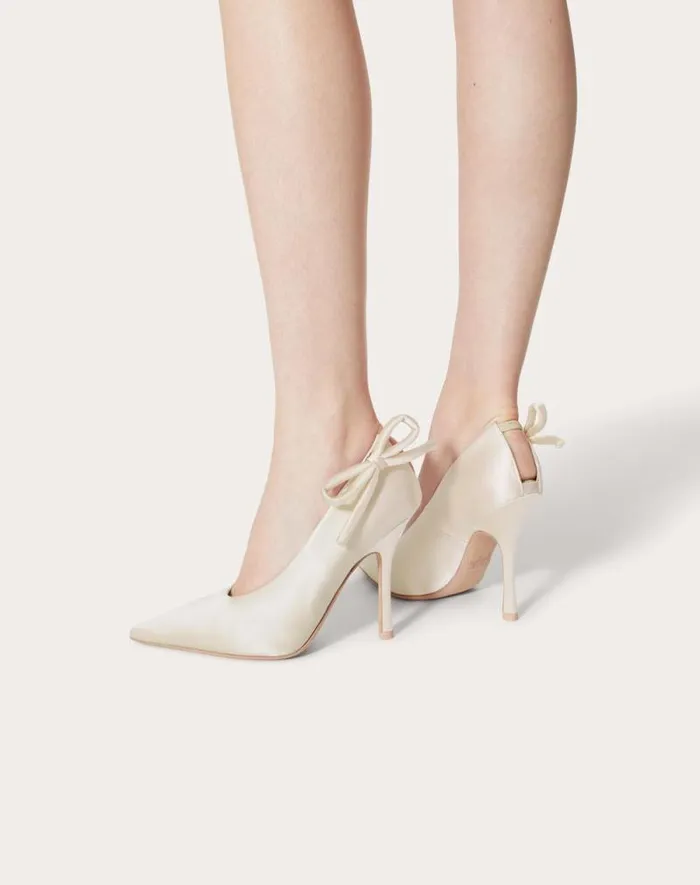 Valentino Pumps Woman Valentino Garavani Niteout Satin Pump 110 Mm For Woman In Ivory Ivory Valentino Pumps Woman Valentino Garavani Niteout Satin Pump 110 Mm For Woman In Ivory Ivory