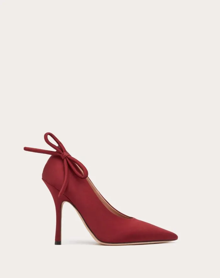 Valentino Pumps Woman Valentino Garavani Niteout Satin Pump 110 Mm For Woman In Maroon Maroon Valentino Pumps Woman Valentino Garavani Niteout Satin Pump 110 Mm For Woman In Maroon Maroon