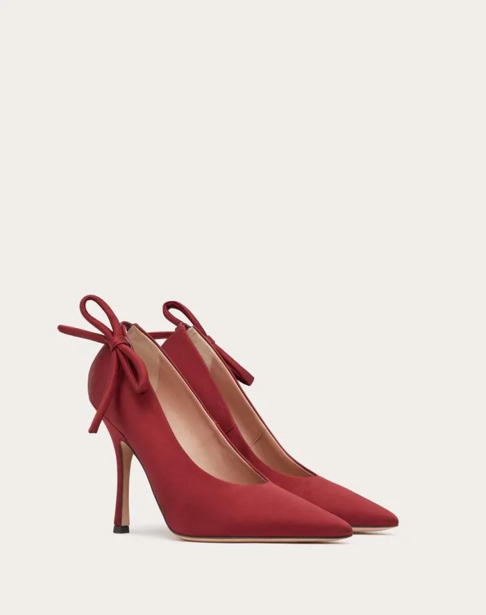 Valentino Pumps Woman Valentino Garavani Niteout Satin Pump 110 Mm For Woman In Maroon Maroon Valentino Pumps Woman Valentino Garavani Niteout Satin Pump 110 Mm For Woman In Maroon Maroon