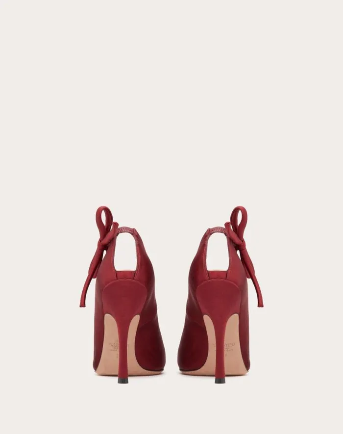 Valentino Pumps Woman Valentino Garavani Niteout Satin Pump 110 Mm For Woman In Maroon Maroon Valentino Pumps Woman Valentino Garavani Niteout Satin Pump 110 Mm For Woman In Maroon Maroon