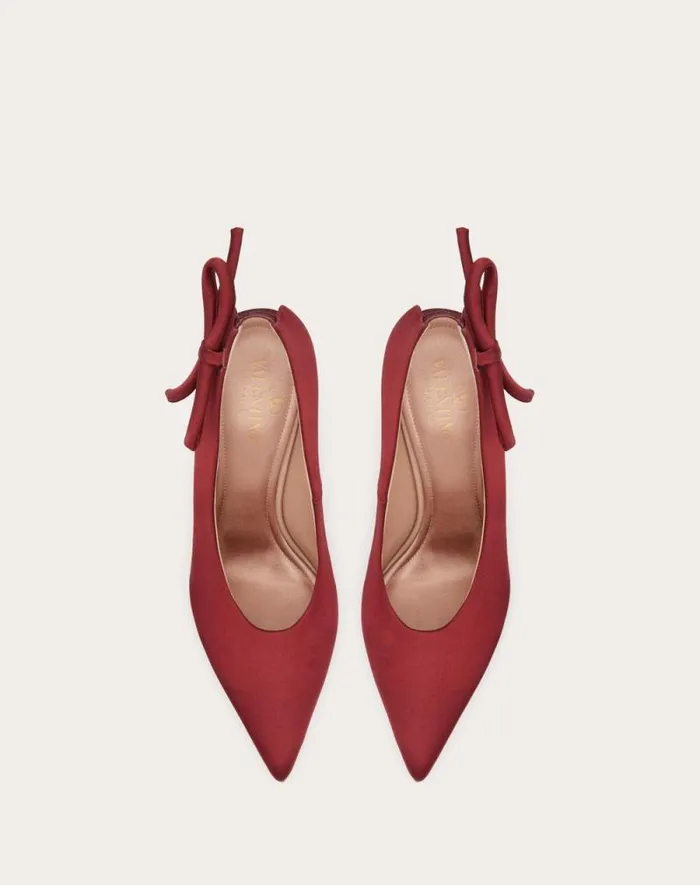 Valentino Pumps Woman Valentino Garavani Niteout Satin Pump 110 Mm For Woman In Maroon Maroon Valentino Pumps Woman Valentino Garavani Niteout Satin Pump 110 Mm For Woman In Maroon Maroon