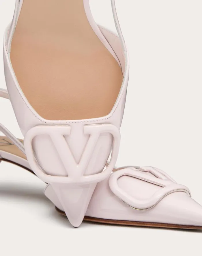 Valentino Pumps Woman Vlogo Signature Patent Leather Slingback Pump 40mm 16 In For Woman In Mauve Mauve Valentino Pumps Woman Vlogo Signature Patent Leather Slingback Pump 40mm 16 In For Woman In Mauve Mauve