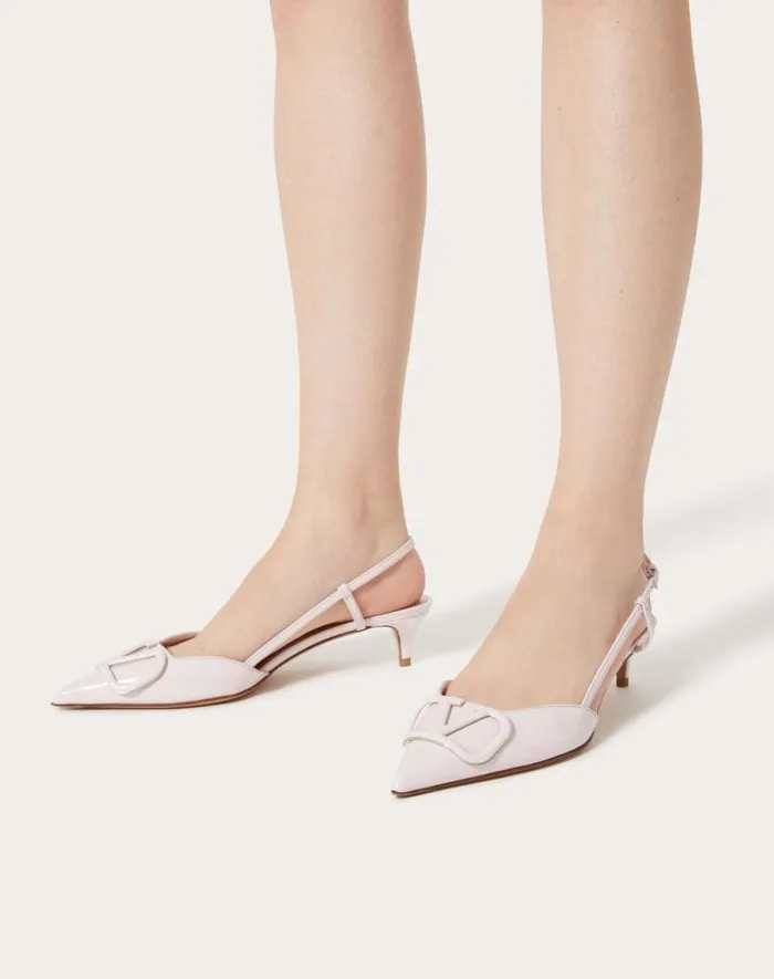 Valentino Pumps Woman Vlogo Signature Patent Leather Slingback Pump 40mm 16 In For Woman In Mauve Mauve Valentino Pumps Woman Vlogo Signature Patent Leather Slingback Pump 40mm 16 In For Woman In Mauve Mauve