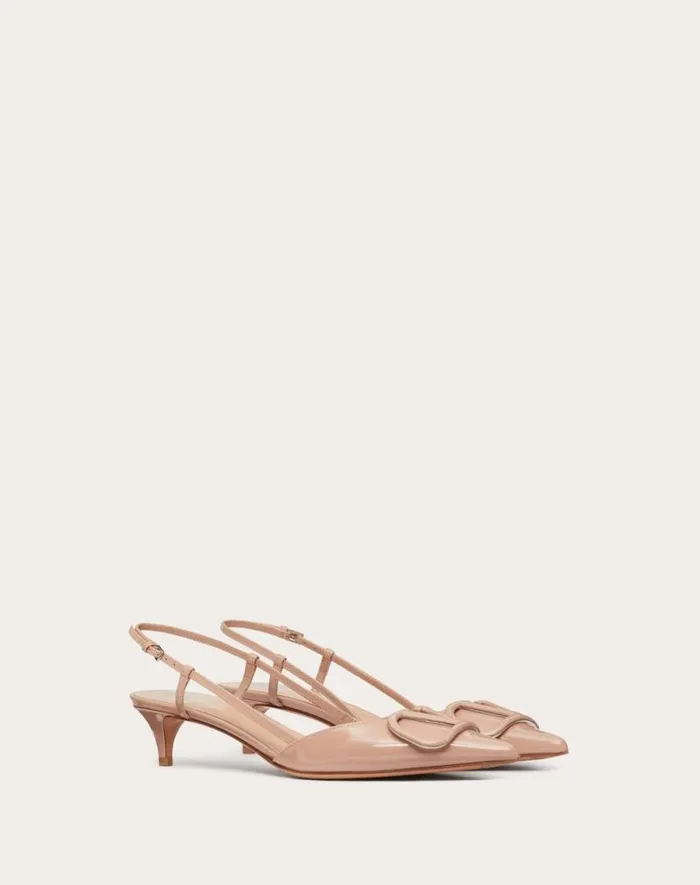Valentino Pumps Woman Vlogo Signature Patent Leather Slingback Pump 40mm 16 In For Woman In Mauve Mauve Valentino Pumps Woman Vlogo Signature Patent Leather Slingback Pump 40mm 16 In For Woman In Mauve Mauve