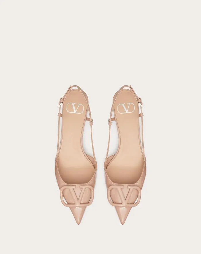 Valentino Pumps Woman Vlogo Signature Patent Leather Slingback Pump 40mm 16 In For Woman In Mauve Mauve Valentino Pumps Woman Vlogo Signature Patent Leather Slingback Pump 40mm 16 In For Woman In Mauve Mauve