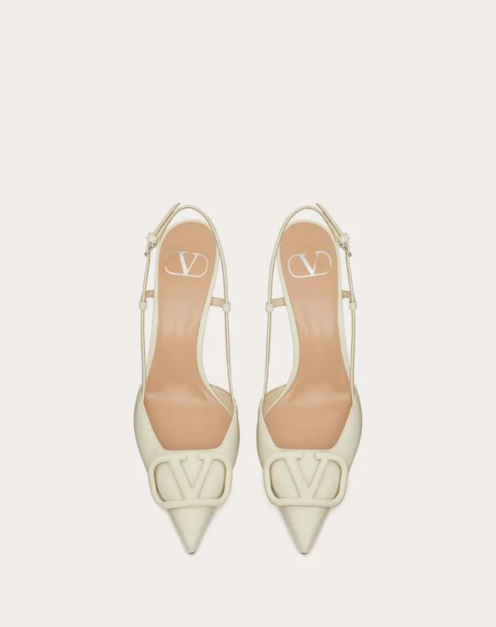 Valentino Pumps Woman Vlogo Signature Patent Leather Slingback Pump 80mm 315 In For Woman In Cobalt Cobalt