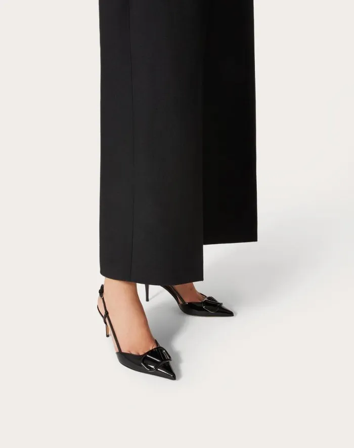 Valentino Pumps Woman Vlogo Signature Patent Leather Slingback Pump 80mm 315 In For Woman In Cobalt Cobalt