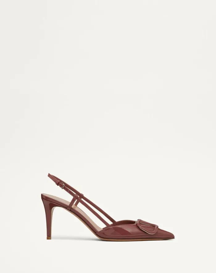 Valentino Pumps Woman Vlogo Signature Patent Leather Slingback Pump 80mm 315 In For Woman In Cobalt Cobalt