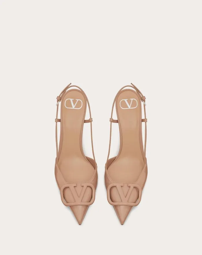 Valentino Pumps Woman Vlogo Signature Patent Leather Slingback Pump 80mm 315 In For Woman In Cobalt Cobalt