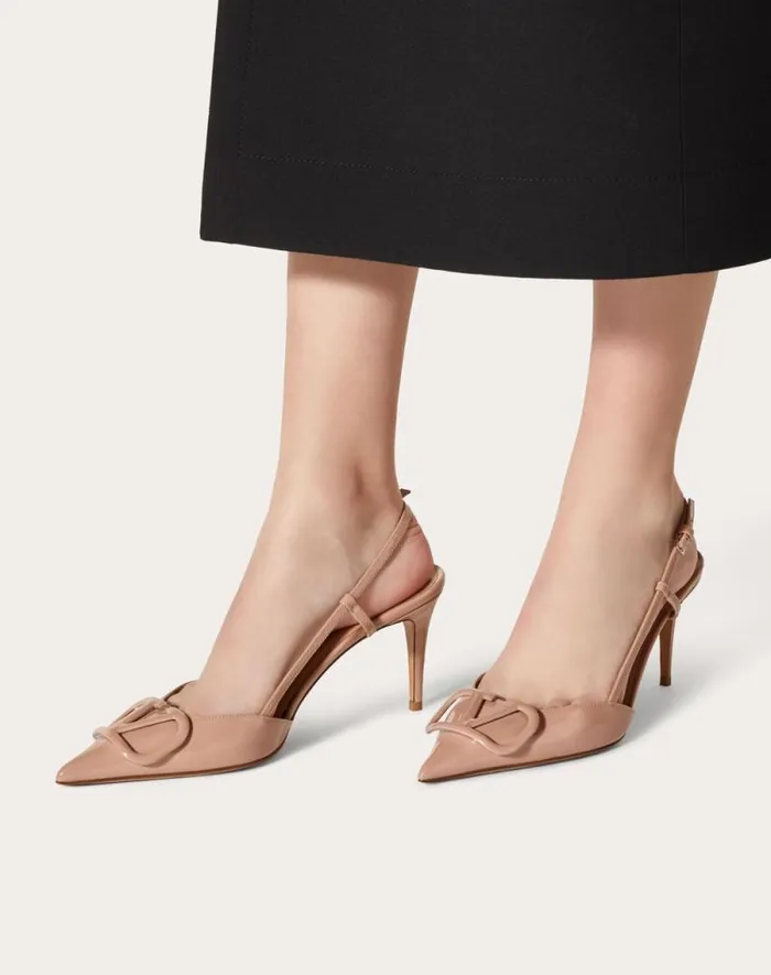 Valentino Pumps Woman Vlogo Signature Patent Leather Slingback Pump 80mm 315 In For Woman In Rose Cannelle Rose Cannelle Valentino Pumps Woman Vlogo Signature Patent Leather Slingback Pump 80mm 315 In For Woman In Rose Cannelle Rose Cannelle