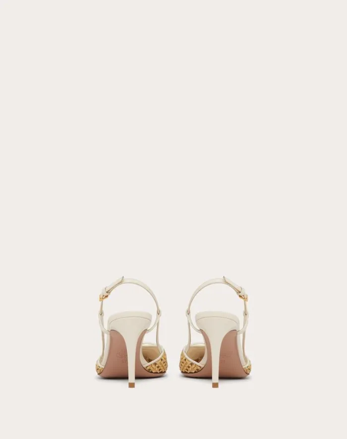 Valentino Pumps Woman Vlogo Signature Woven Nappa Slingback Pump 80mm For Woman In Naturalivory Naturalivory Valentino Pumps Woman Vlogo Signature Woven Nappa Slingback Pump 80mm For Woman In Naturalivory Naturalivory