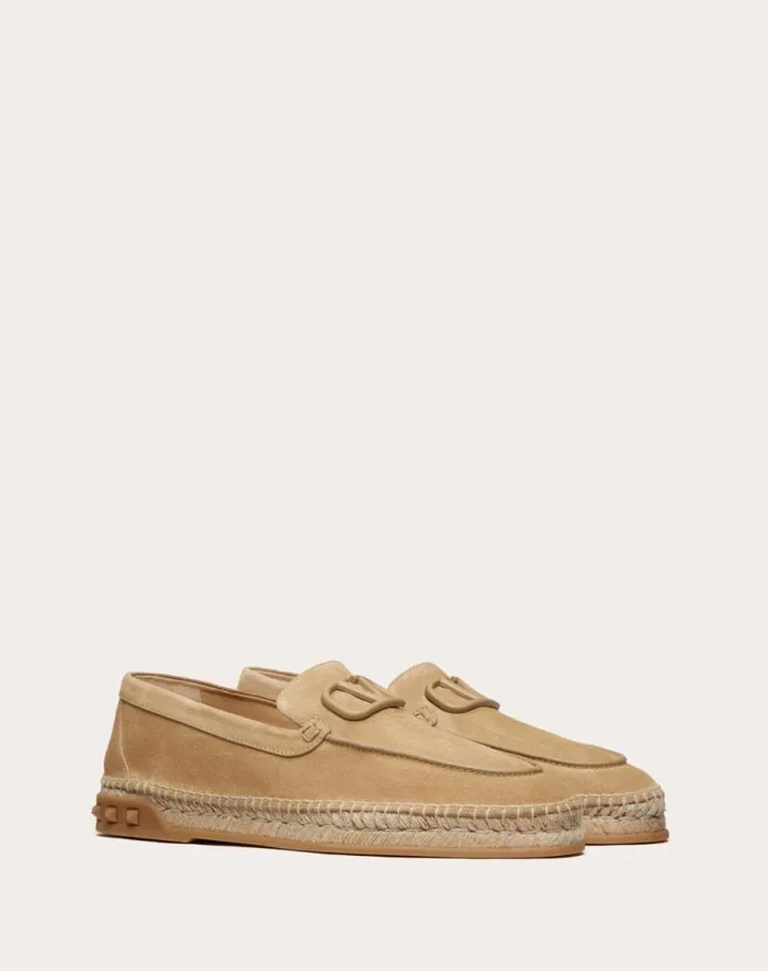 Valentino Sandals Man Leisure Flows Espadrilles In Split Leather For Man In Marine Marine Valentino Sandals Man Leisure Flows Espadrilles In Split Leather For Man In Marine Marine