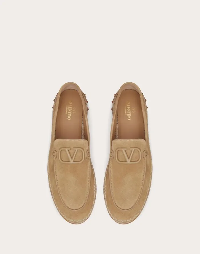 Valentino Sandals Man Leisure Flows Espadrilles In Split Leather For Man In Marine Marine Valentino Sandals Man Leisure Flows Espadrilles In Split Leather For Man In Marine Marine