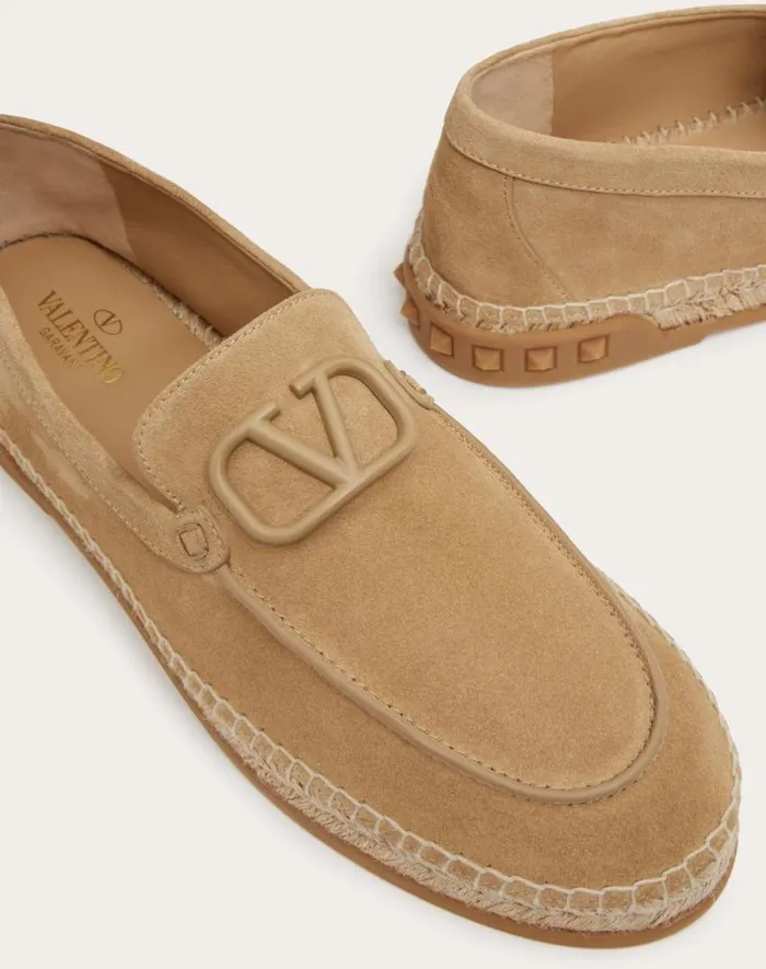 Valentino Sandals Man Leisure Flows Espadrilles In Split Leather For Man In Marine Marine Valentino Sandals Man Leisure Flows Espadrilles In Split Leather For Man In Marine Marine