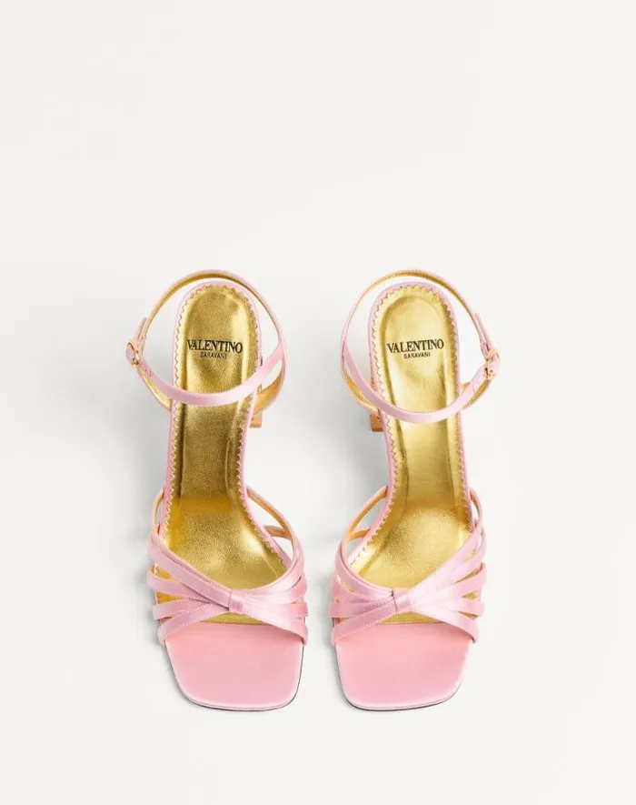 Valentino Sandals Woman Preshoes Satin Sandal With Crystals 90mm For Woman In Multicolor Multicolor Valentino Sandals Woman Preshoes Satin Sandal With Crystals 90mm For Woman In Multicolor Multicolor
