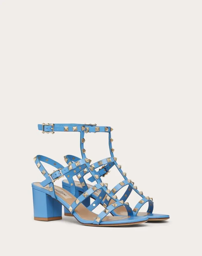 Valentino Sandals Woman Rockstud Calfskin Ankle Strap Sandal 60 Mm For Woman In Black Black Valentino Sandals Woman Rockstud Calfskin Ankle Strap Sandal 60 Mm For Woman In Black Black