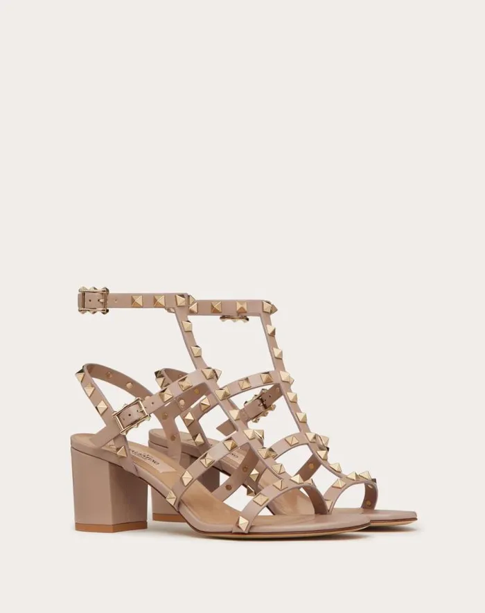 Valentino Sandals Woman Rockstud Calfskin Ankle Strap Sandal 60 Mm For Woman In Black Black Valentino Sandals Woman Rockstud Calfskin Ankle Strap Sandal 60 Mm For Woman In Black Black