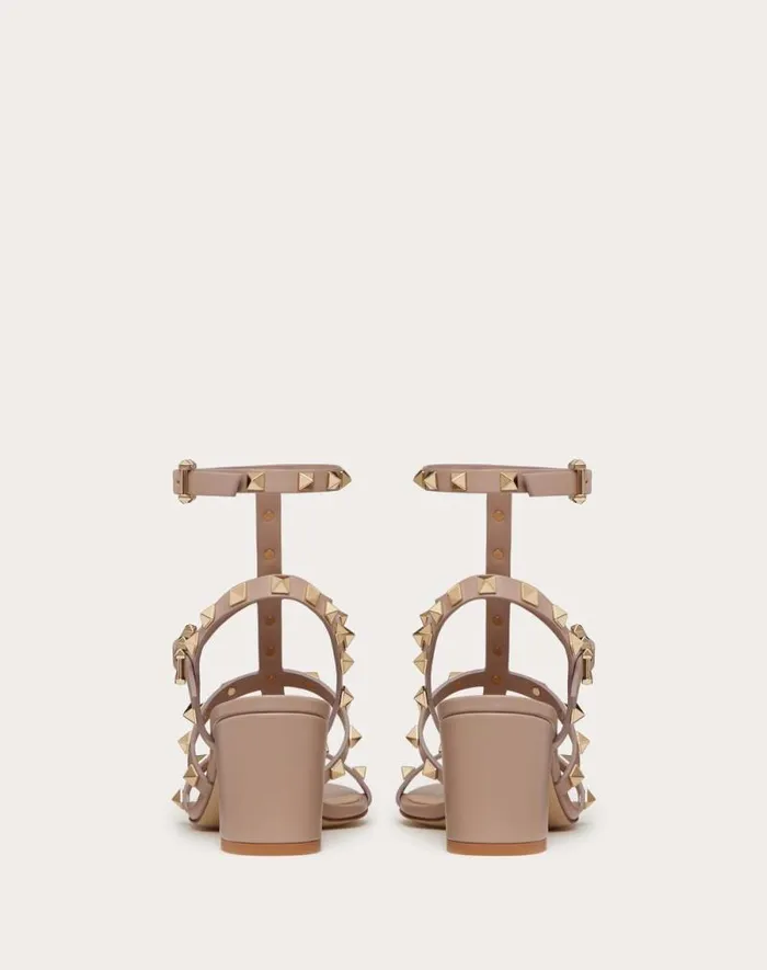Valentino Sandals Woman Rockstud Calfskin Ankle Strap Sandal 60 Mm For Woman In Black Black Valentino Sandals Woman Rockstud Calfskin Ankle Strap Sandal 60 Mm For Woman In Black Black