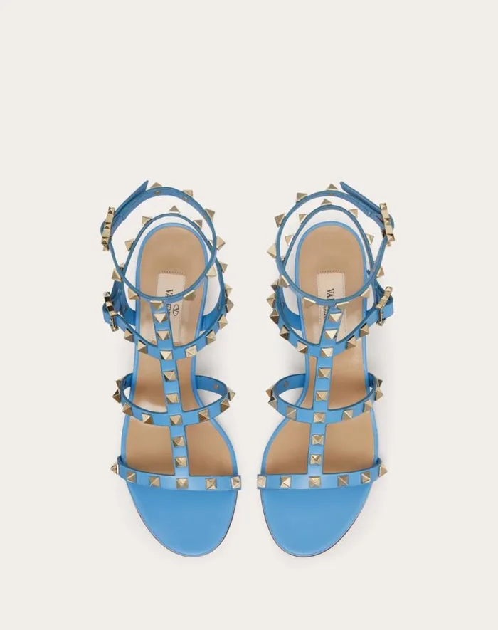 Valentino Sandals Woman Rockstud Calfskin Ankle Strap Sandal 60 Mm For Woman In Black Black Valentino Sandals Woman Rockstud Calfskin Ankle Strap Sandal 60 Mm For Woman In Black Black