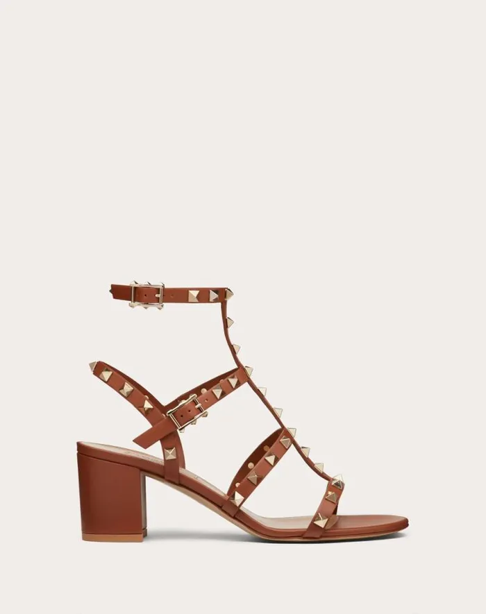 Valentino Sandals Woman Rockstud Calfskin Ankle Strap Sandal 60 Mm For Woman In Black Black Valentino Sandals Woman Rockstud Calfskin Ankle Strap Sandal 60 Mm For Woman In Black Black