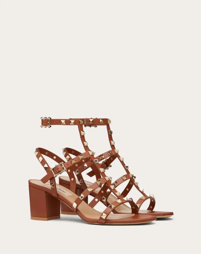 Valentino Sandals Woman Rockstud Calfskin Ankle Strap Sandal 60 Mm For Woman In Black Black Valentino Sandals Woman Rockstud Calfskin Ankle Strap Sandal 60 Mm For Woman In Black Black
