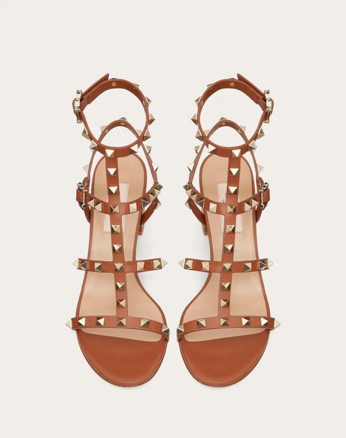 Valentino Sandals Woman Rockstud Calfskin Ankle Strap Sandal 60 Mm For Woman In Black Black Valentino Sandals Woman Rockstud Calfskin Ankle Strap Sandal 60 Mm For Woman In Black Black