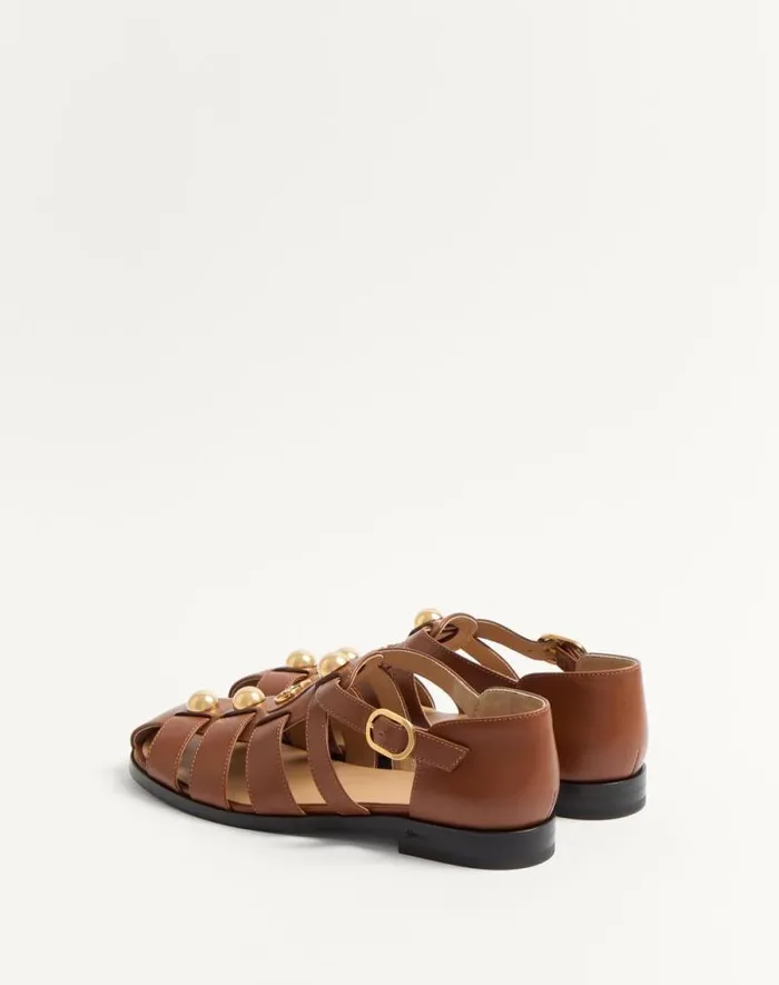 Valentino Sandals Woman Vlogo Signature Calfskin Fisherman Sandal 20mm For Woman In Black Black Valentino Sandals Woman Vlogo Signature Calfskin Fisherman Sandal 20mm For Woman In Black Black