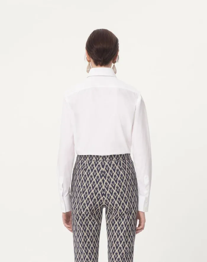 Valentino Shirts And Tops Woman Cotton Popeline Shirt For Woman In Optic White Optic White Valentino Shirts And Tops Woman Cotton Popeline Shirt For Woman In Optic White Optic White