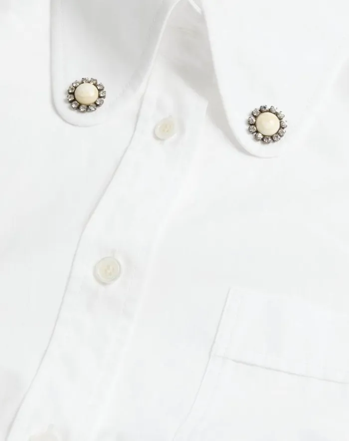 Valentino Shirts And Tops Woman Cotton Popeline Shirt For Woman In Optic White Optic White Valentino Shirts And Tops Woman Cotton Popeline Shirt For Woman In Optic White Optic White
